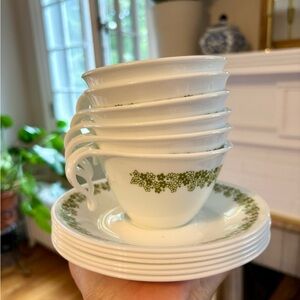 Vintage Corelle Vitrelle Classic Spring Blossom Green, 12 pieces